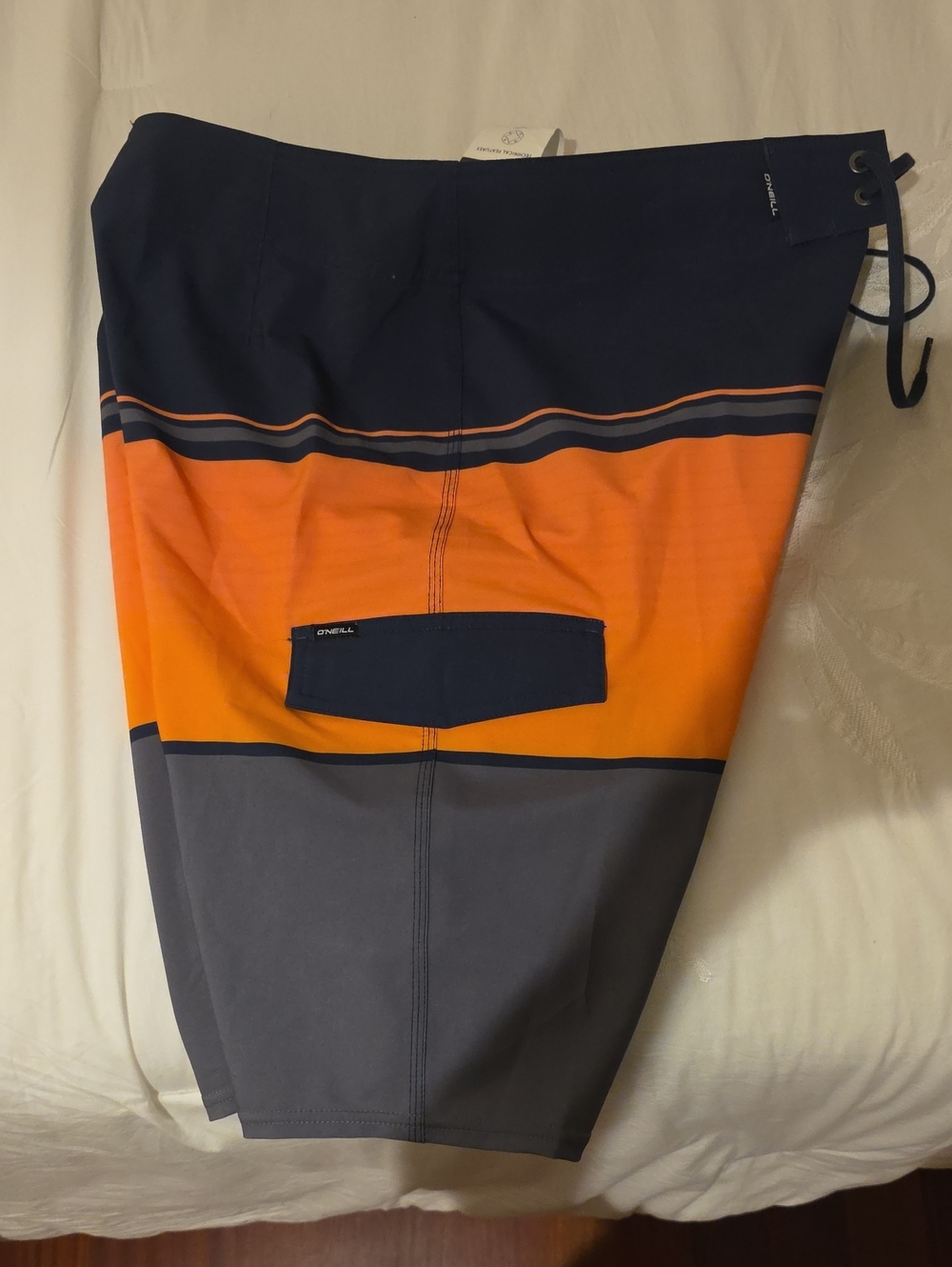 O'Neill Navy, Orange & Gray Colorblock Board Shorts